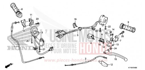 HANDLE LEVER/SWITCH/CABLE CBR125RTF de 2015